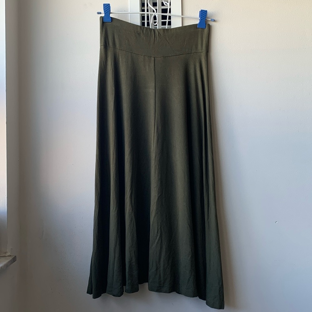 Military Green Jersey Skirt